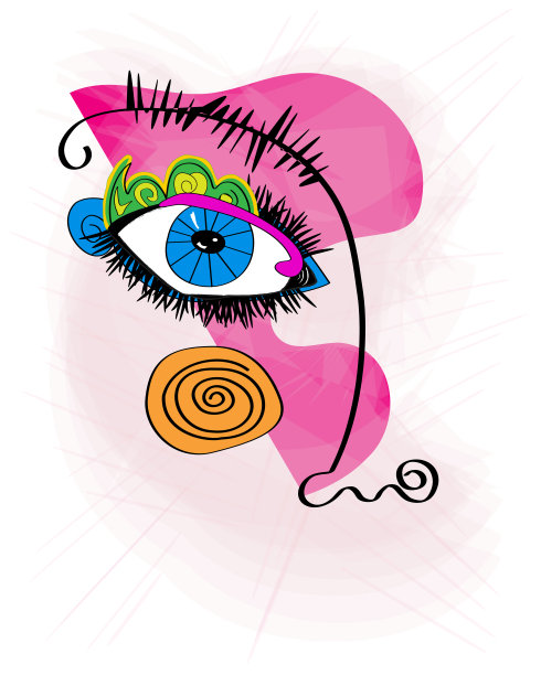 抽象的新颜色的眼睛插图图片下载