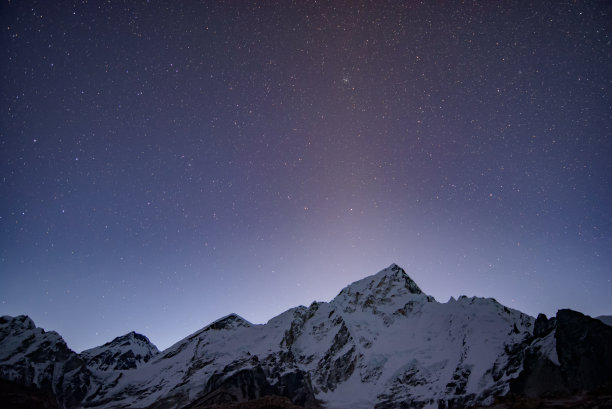 尼泊尔喜马拉雅山的星空和雪山图片下载