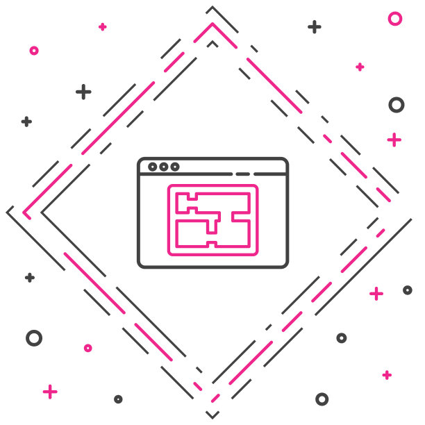 线房平面图图标孤立在白色背景上图片下载