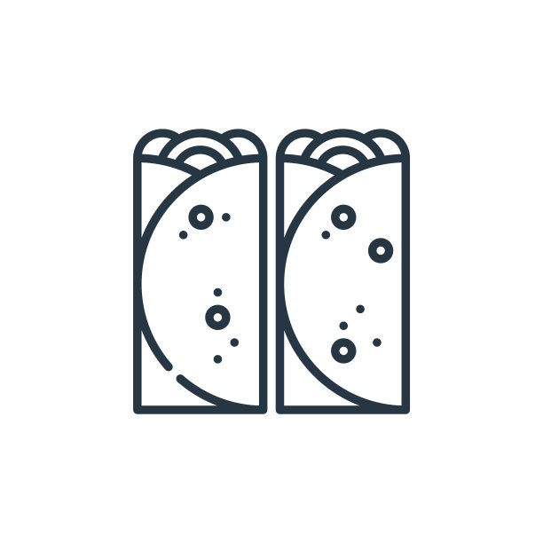 从五月节概念法希塔图标向量。细线插图法士达可编辑的笔触。Fajitas线性标志用于网页和移动应用程序，标志，印刷媒体。图片下载