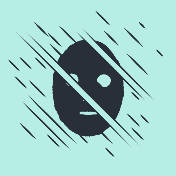 黑色面膜图标隔离在绿色图片下载