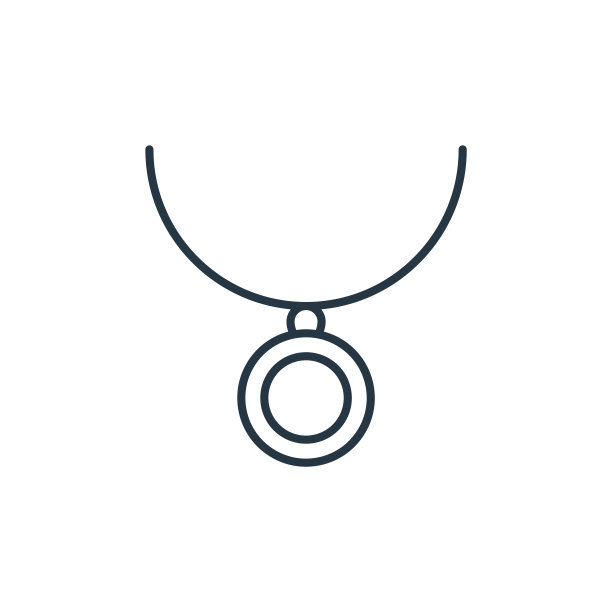 项链图标向量从时尚概念。细线说明项链可编辑的笔触。项链线性标志，用于web和移动应用程序，标志，印刷媒体。图片下载
