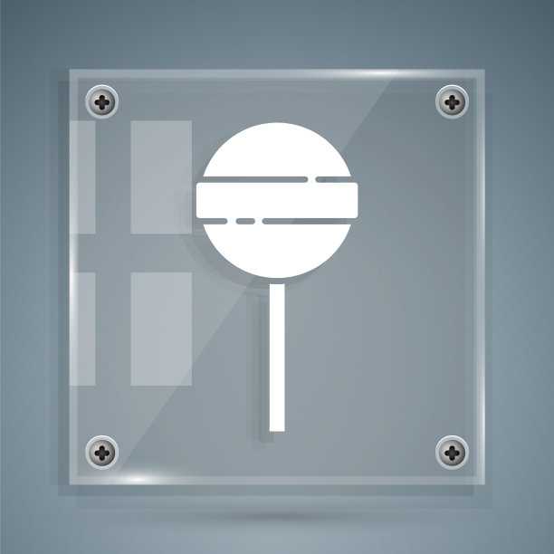 白色棒棒糖图标孤立在灰色背景图片下载