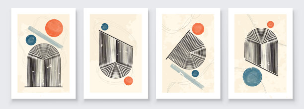 中世纪现代设计的一套时尚图片下载