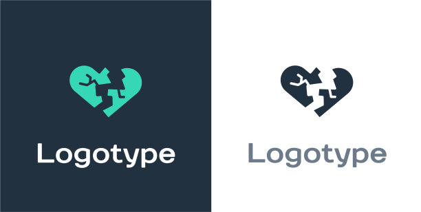 标志型心碎或离婚孤立的图标图片下载