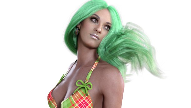 美丽的女人时尚3d插图孤立在白色的背景图片下载