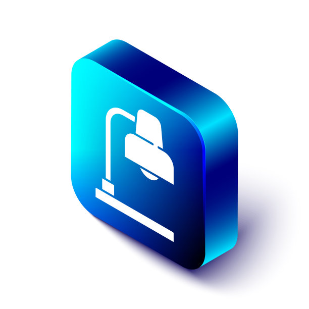 等距台灯图标孤立在白色图片下载