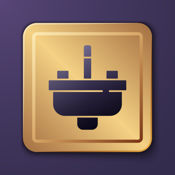 紫色面盆与水龙头图标隔离图片下载