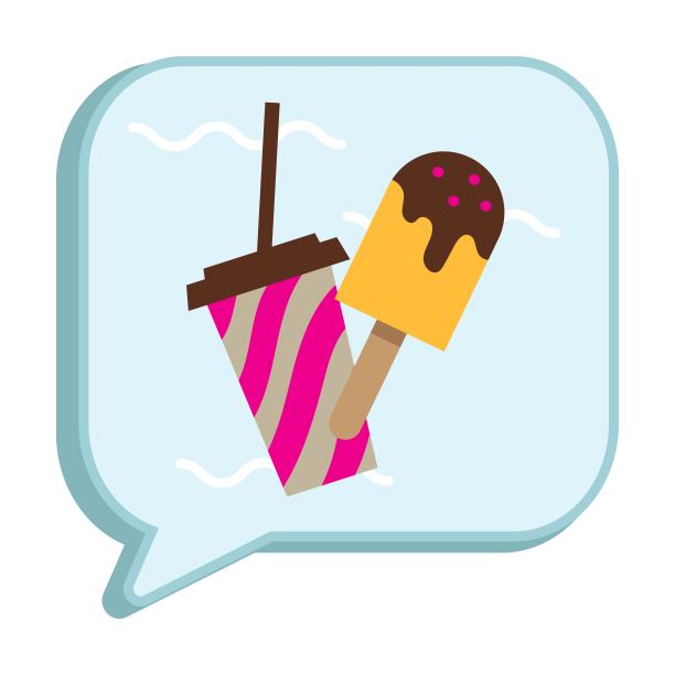 冰淇淋和饮料的夏季概念图标。平面插画风格。图片下载