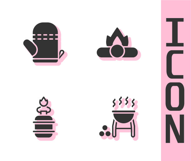 设置烧烤、烤炉、手套、野营煤气炉图片下载