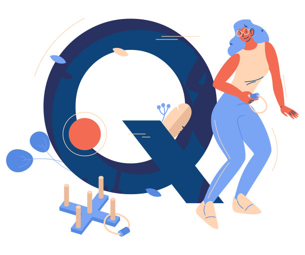 女人在大字母q前玩套圈图片下载