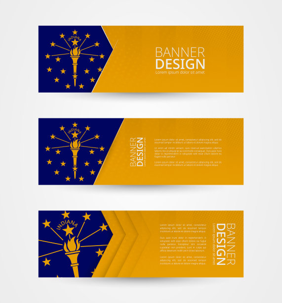 设置三个水平横幅与我们的州图片下载