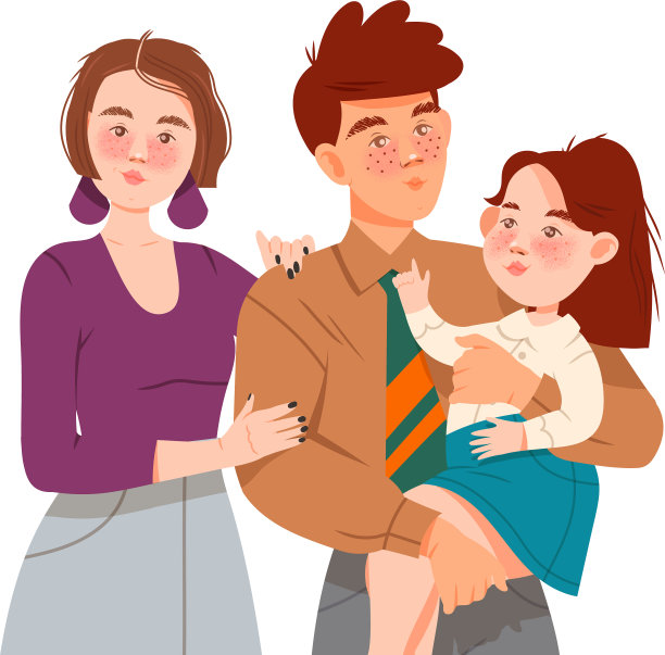 幸福的家庭，有妈妈，爸爸和一点点图片下载