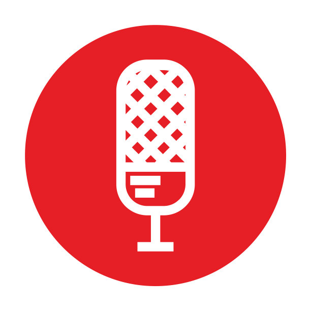 剪影方形图案头麦克风图片下载