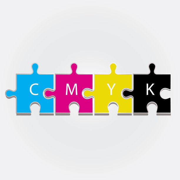 在四个拼图中描绘的配色方案图片下载