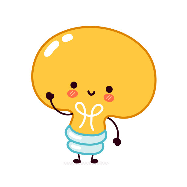 可爱搞笑的灯泡性格扁平图片下载