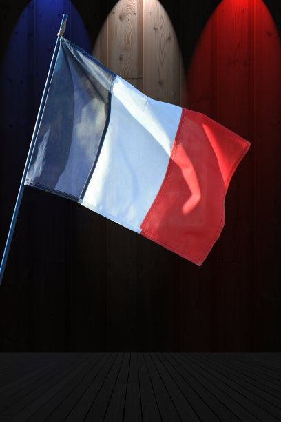 法国国旗国庆节7月14日三色光蓝白红图片下载