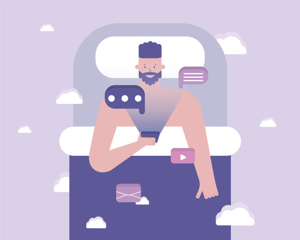 男人在睡觉前坐着玩手机图片下载