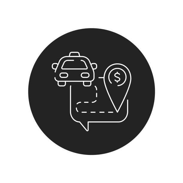 收费出租车黑色字形图标在线移动图片下载