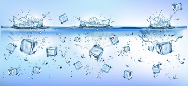 透明的水飞溅效果背景图片下载