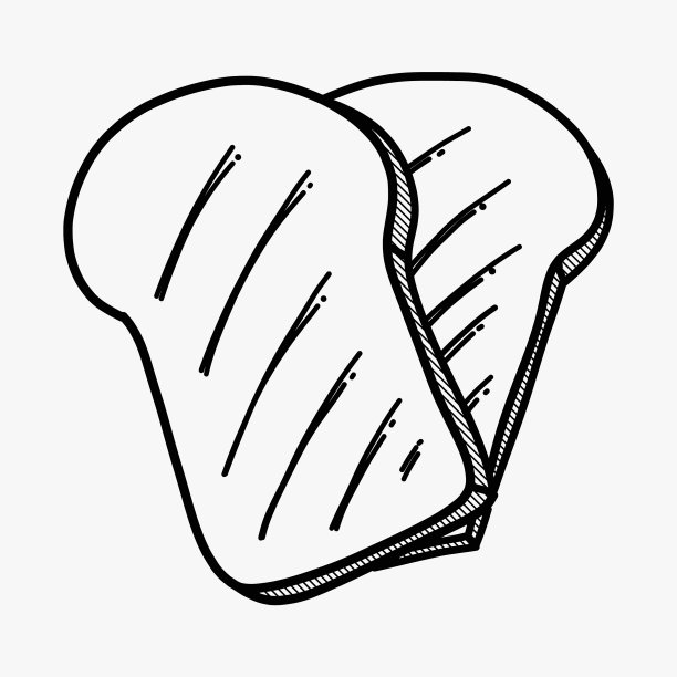 面包涂鸦图标素描手绘线图片下载
