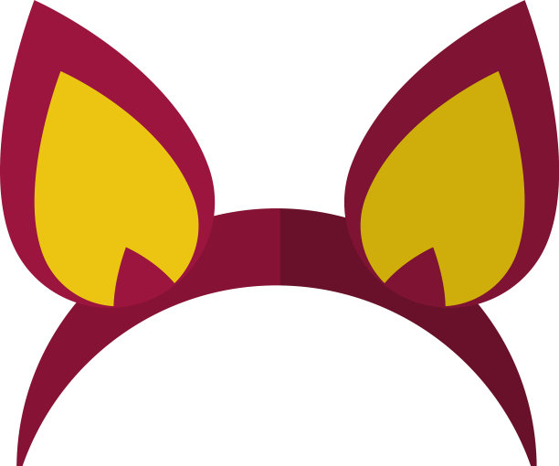 猫耳头带图标彩色设计图片下载