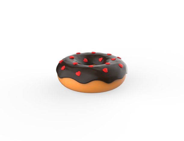 心形甜甜圈3D模型图片下载