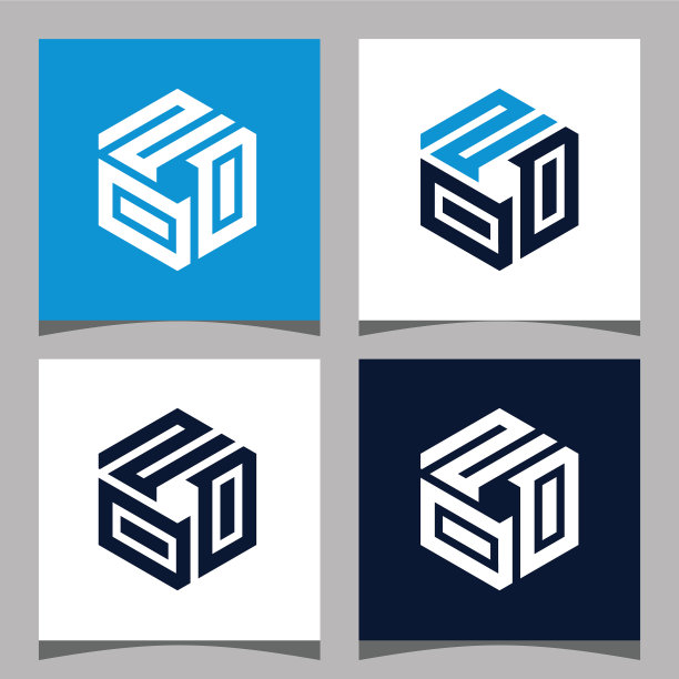 创意园首字母六边形标志设计图片下载