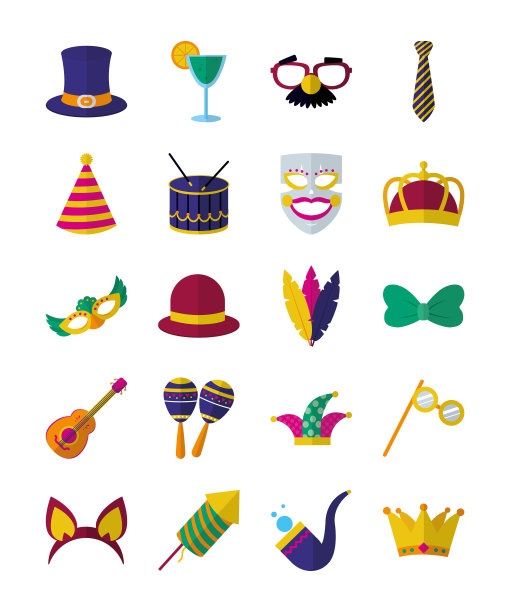 图标集嘉年华缤纷设计图片下载