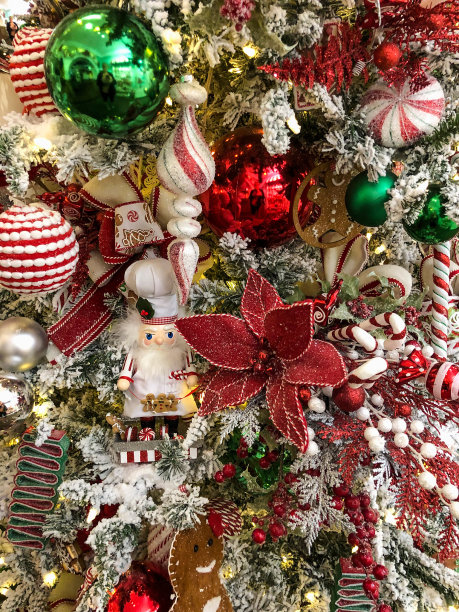 薄荷主题装饰圣诞树图片下载