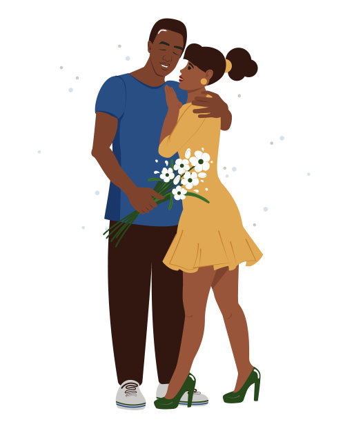 可爱的非裔美国情侣图片下载