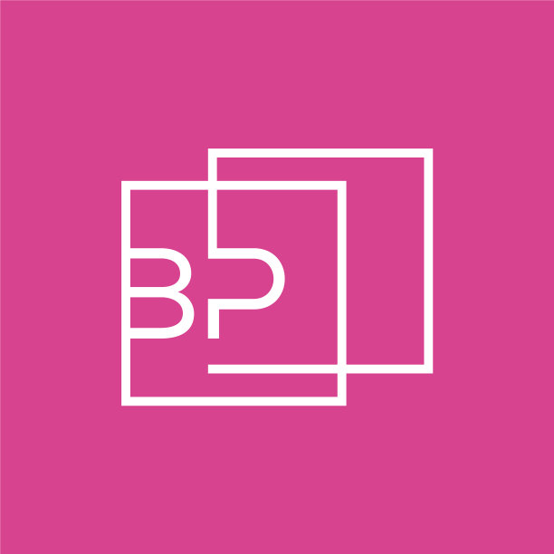 创意首字母bp方形标志设计图片下载