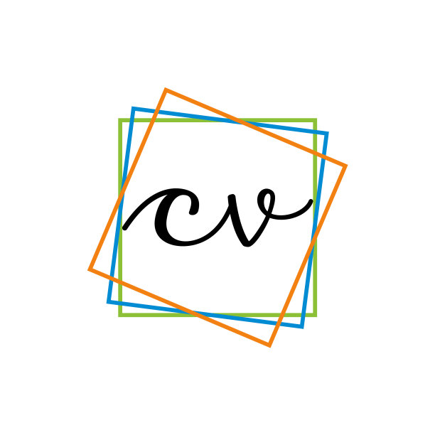 创意首字母CV方形logo设计图片下载
