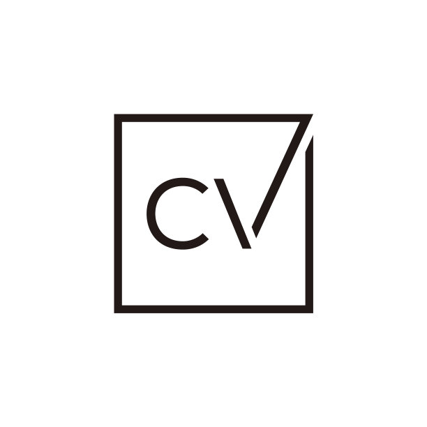 创意首字母CV方形logo设计图片下载