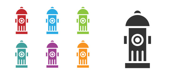 黑色消火栓图标孤立在白色上图片下载