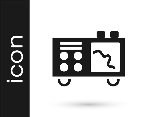 黑色光谱仪上的图标被隔离在白色上图片下载