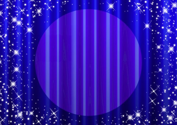 背景插图的一个蓝色，发光的窗帘图片下载