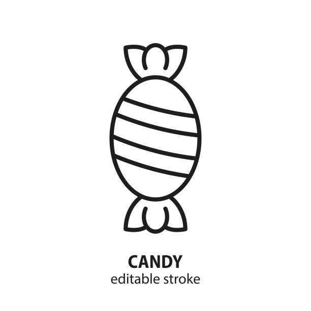 糖果矢量图标。糖果的线标志。图片下载