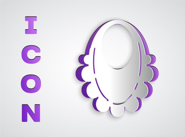 剪纸babib图标孤立在灰色图片下载