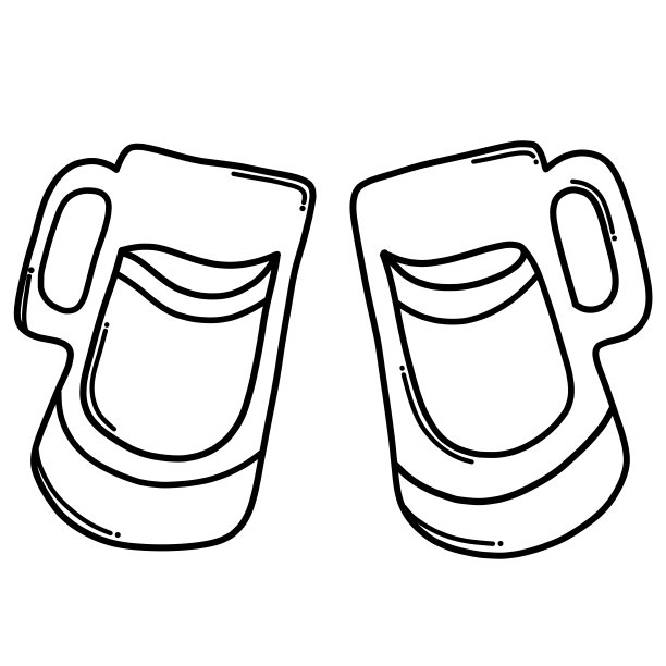 啤酒杯涂鸦矢量图标。手绘素描插图卡通线eps10图片下载