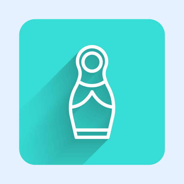 白色线俄罗斯娃娃俄罗斯套娃图标孤立图片下载