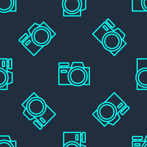 绿线照片相机图标隔离无缝图片下载