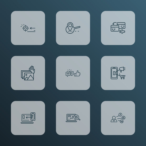 引擎图标线条样式设置响应式设计图片下载