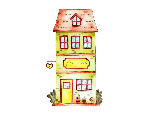 手绘水彩前端存储矢量插图图片下载