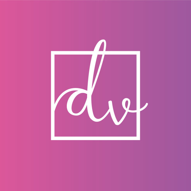 创意的首字母dv方形标识设计图片下载
