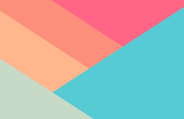 抽象几何平面背景插图时髦的亮绿色，粉色，橙色，蓝色和桃色图片下载