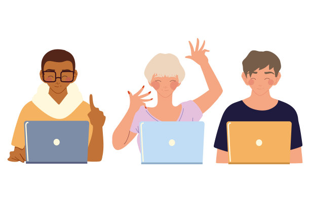 在家工作的年轻人使用笔记本电脑图片下载