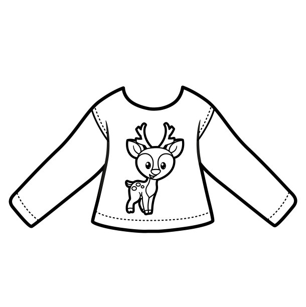 长袖女孩与印花卡通斑点图片下载