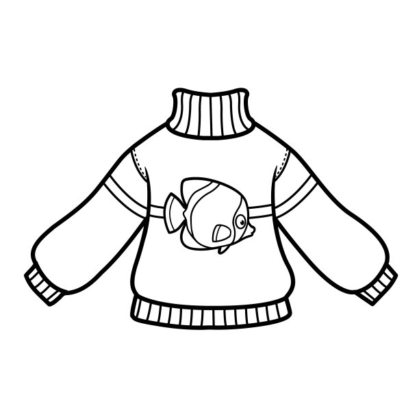 暖和的毛衣装饰以海鱼的轮廓图片下载