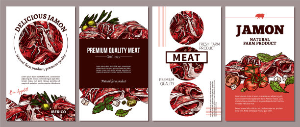 设计肉类卡片、海报、标签或标签图片下载